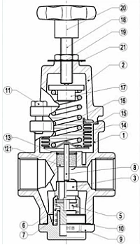 Клапан редукционный ADCA PRV25/2S Ду20 Ру25 сильфонный стальной