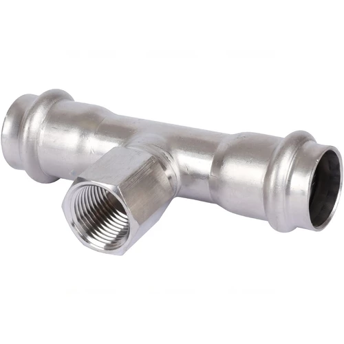 Тройник SANHA 9130G Дн35x3/4″x35 Pу16 ВПр-ВР-ВПр, из нержавеющей стали, прессовый