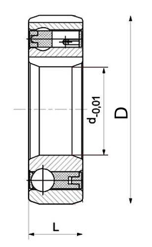 Муфта обгонная NPT CSK25P-2RS внутренний диаметр - 25мм, сопротивление крутящего момента - 6Ncm