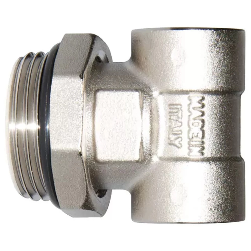 Фитинг концевой ITAP 490S 1″x1/2″x1/2″ Ду25x15x15 Ру10, регулируемый, для коллекторов, с накидной гайкой, присоединение – наружная резьба, корпус – никелированная латунь