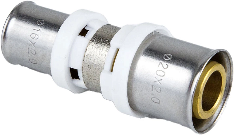 Муфта Aquasfera 8004 Дн20х32 Ру16 соединительная переходная пресс, для металлопластиковых труб, латунь
