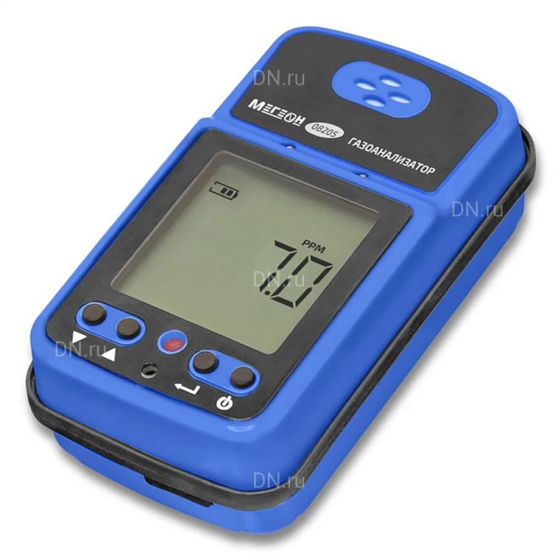 Газоанализатор (измеритель концентрации диоксида серы) МЕГЕОН 08205 с поверкой, материал корпуса - пластик, 3 вида сигнализации, питание - Li-ion 3.7В