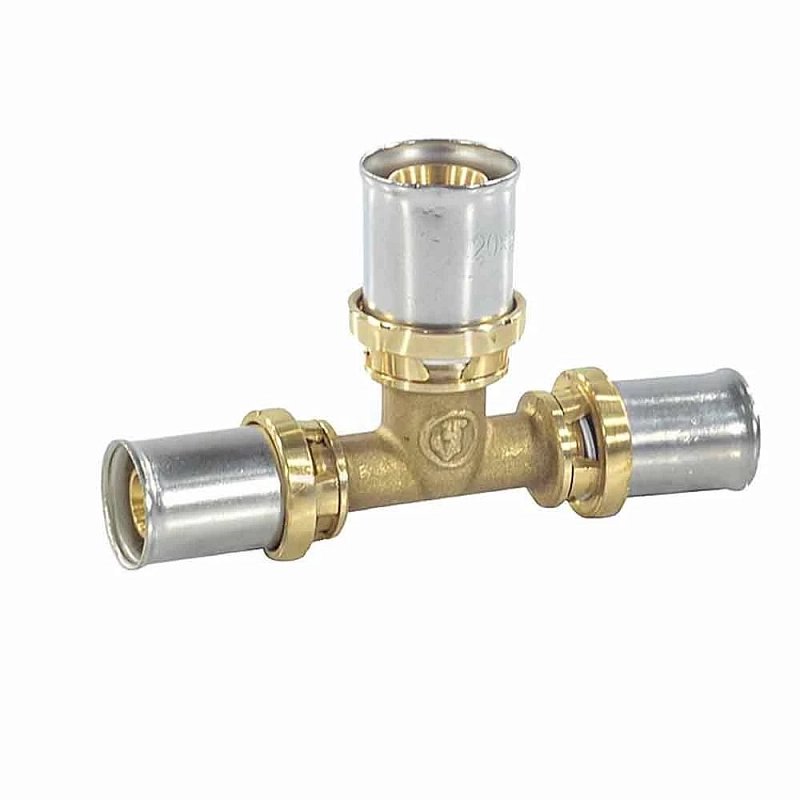 Тройник Giacomini RM151 Дн32х20х26 Ру10 латунный, присоединение - пресс, переходной