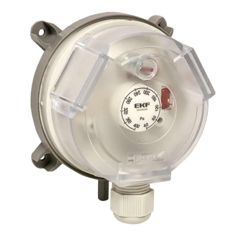 Реле перепада давления EKF RVG-10-400 диапазон перепадов давления 40–400 Па, резьба присоединения G3/6