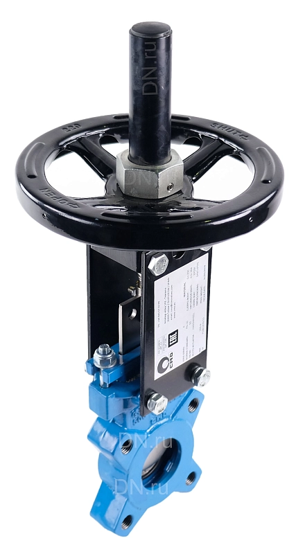 Задвижка шиберная ножевая CMO AB-01-HW(N)-E Ду150 Ру8 межфланцевая, клин - однодисковый, корпус - чугун, уплотнение - EPDM, со штурвалом